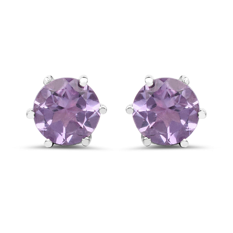 0.48 Carat Genuine Amethyst .925 Sterling Silver Earrings