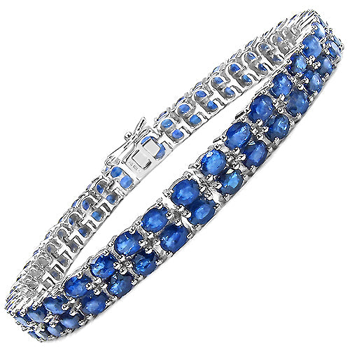 16.80 Carat Genuine Sapphire .925 Sterling Silver Bracelet