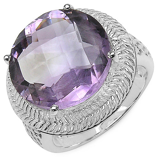 10.22 Carat Genuine Amethyst .925 Sterling Silver Ring