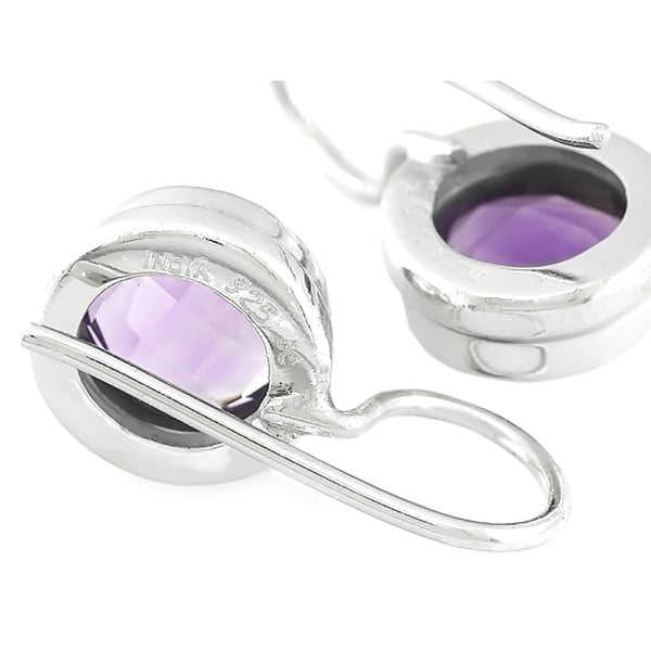 925 Sterling Silver Women Stud Earring Brazilian Amethyst