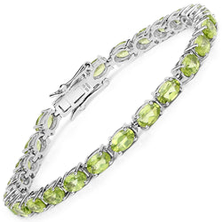 11.18 Carat Genuine Peridot .925 Sterling Silver Bracelet