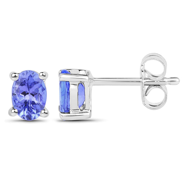 0.66 Carat Genuine Tanzanite .925 Sterling Silver Earrings