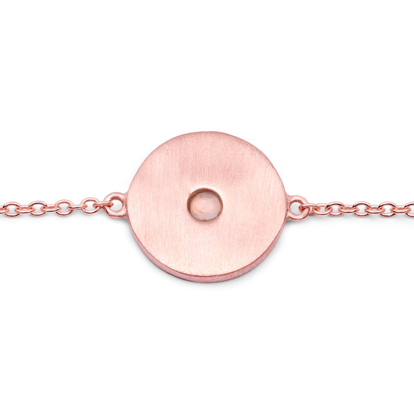 18K Rose Gold Plated 0.11 Carat Genuine Rose Quartz .925 Sterling Silver Bracelet