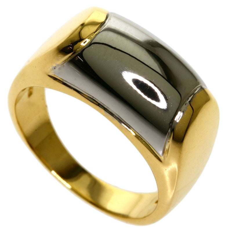 Bvlgari Tronchetto Ring K18 Yellow Gold Steel Ladies