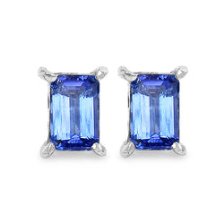 1.12 Carat Genuine Tanzanite .925 Sterling Silver Earrings