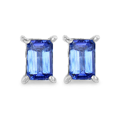 1.12 Carat Genuine Tanzanite .925 Sterling Silver Earrings