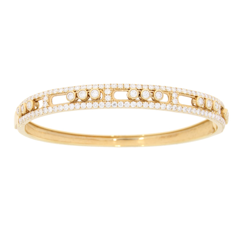 Natural 2.40ct Diamond Bangle Bracelet 18KT Rose Gold