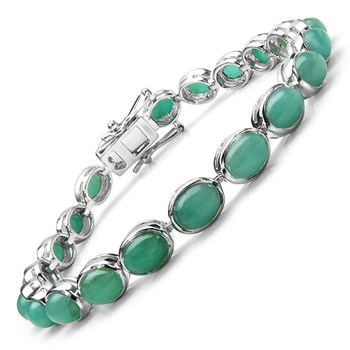 23.10 Carat Genuine Emerald .925 Sterling Silver Bracelet