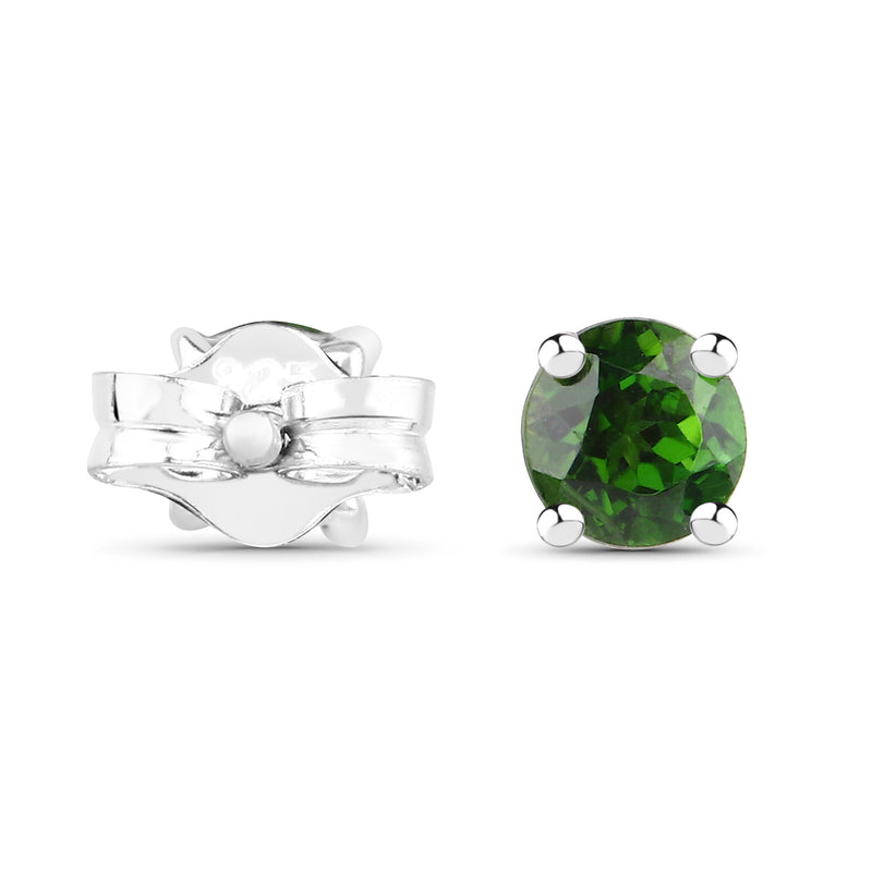 0.46 Carat Genuine Chrome Diopside .925 Sterling Silver Earrings