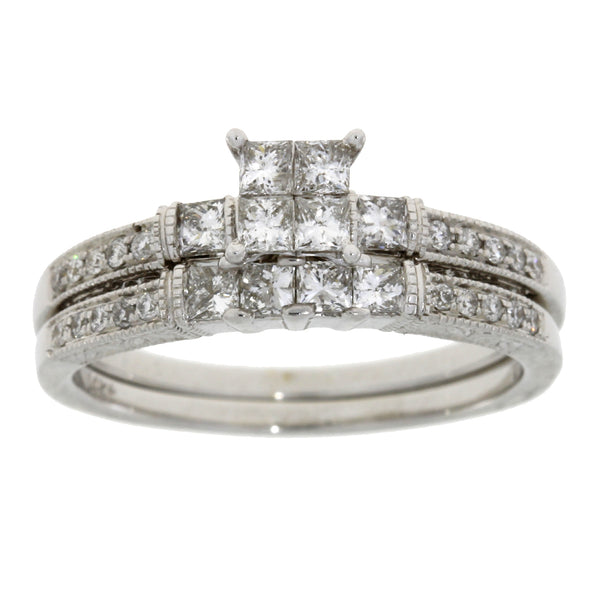 .65ct Diamond Engagement Ring Set 14KT White Gold