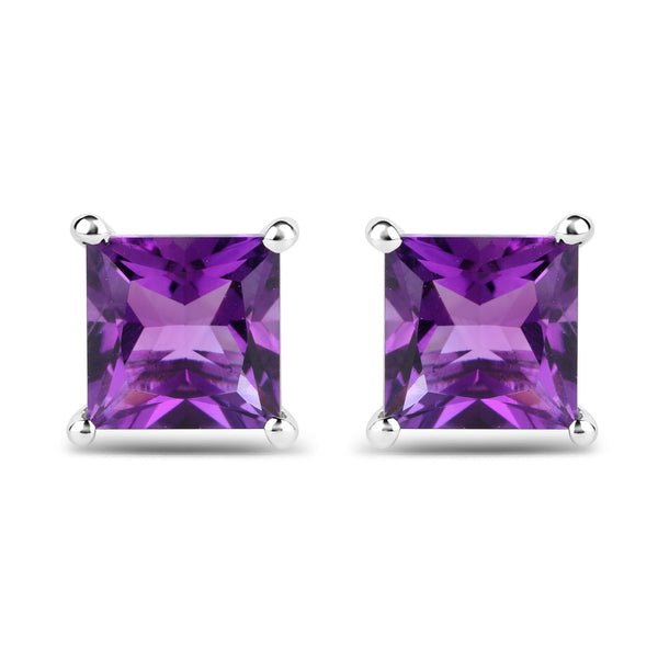 5.00 Carat Genuine Amethyst .925 Sterling Silver Earrings