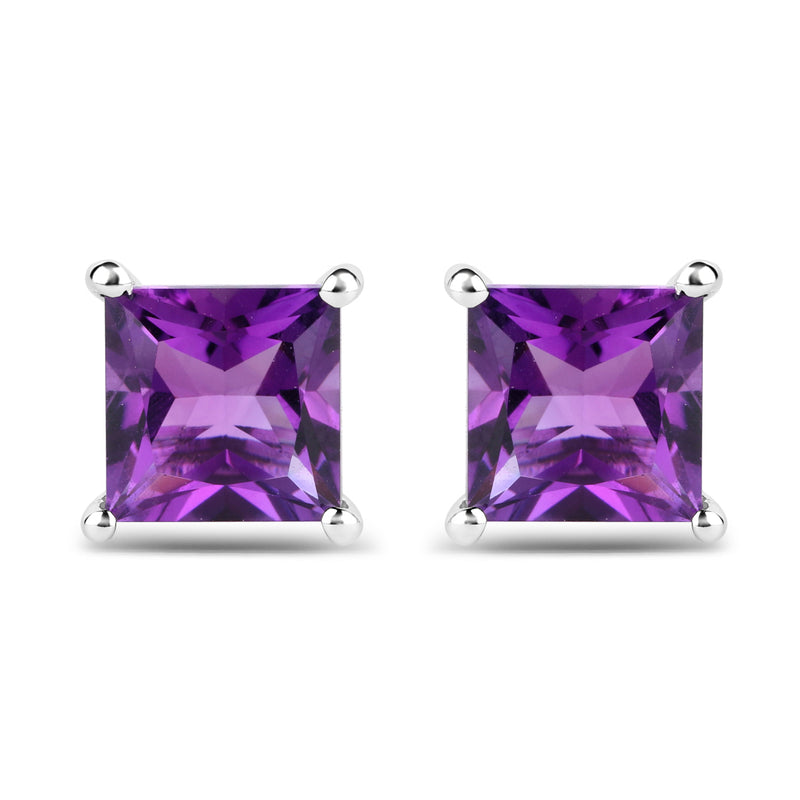 5.00 Carat Genuine Amethyst .925 Sterling Silver Earrings