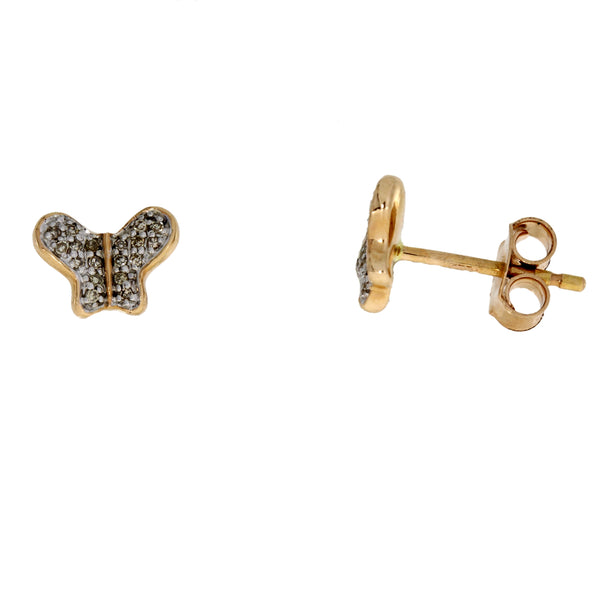 Natural .09ct Diamond Animal Earring 14KT Rose Gold