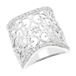 0.25 Carat Genuine White Diamond .925 Sterling Silver Ring