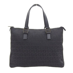 Fendi Zucchino Womens Canvas HandbagTote Bag Black