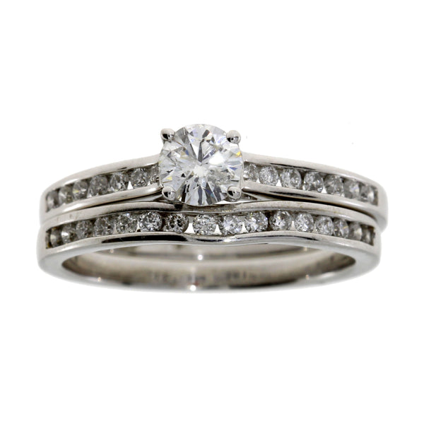 .75ct Diamond Engagement Ring Set 14KT White Gold