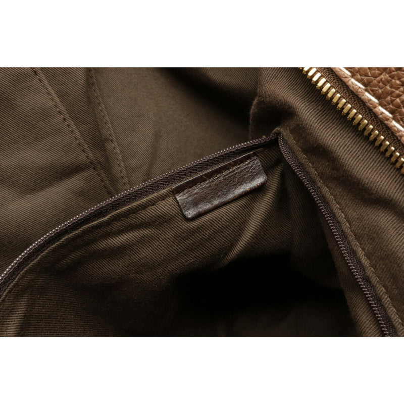 Loewe Anagram Tote Bag Large Shoulder Canvas Leather Metallic Brown Khaki Beige