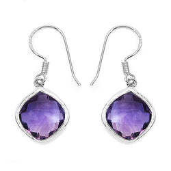 10.60 Carat Genuine Amethyst .925 Sterling Silver Earrings