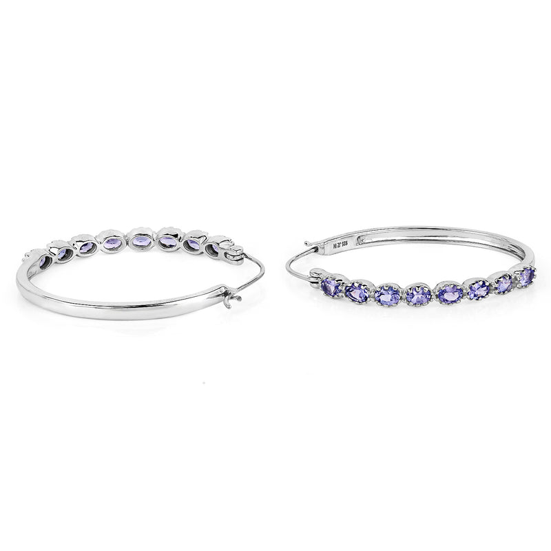 2.72 Carat Genuine Tanzanite .925 Sterling Silver Earrings