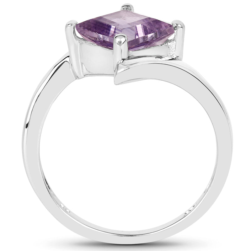 1.50 Carat Genuine Amethyst .925 Sterling Silver Ring