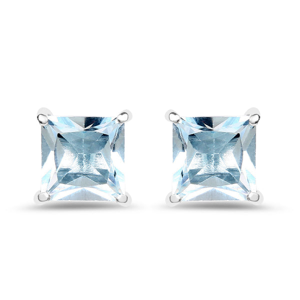 2.50 Carat Genuine Blue Topaz .925 Sterling Silver Earrings