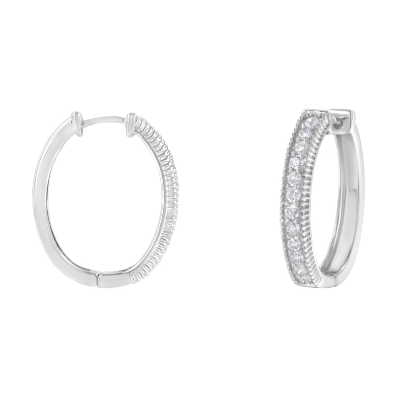 10KT White Gold Diamond Hoop Earring (1.00 cttw, H-I Color, I1-I2 Clarity)