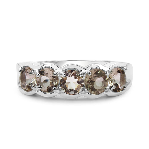 1.25 Carat Genuine Morganite .925 Sterling Silver Ring