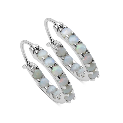 0.88 Carat Genuine Opal .925 Sterling Silver Earrings