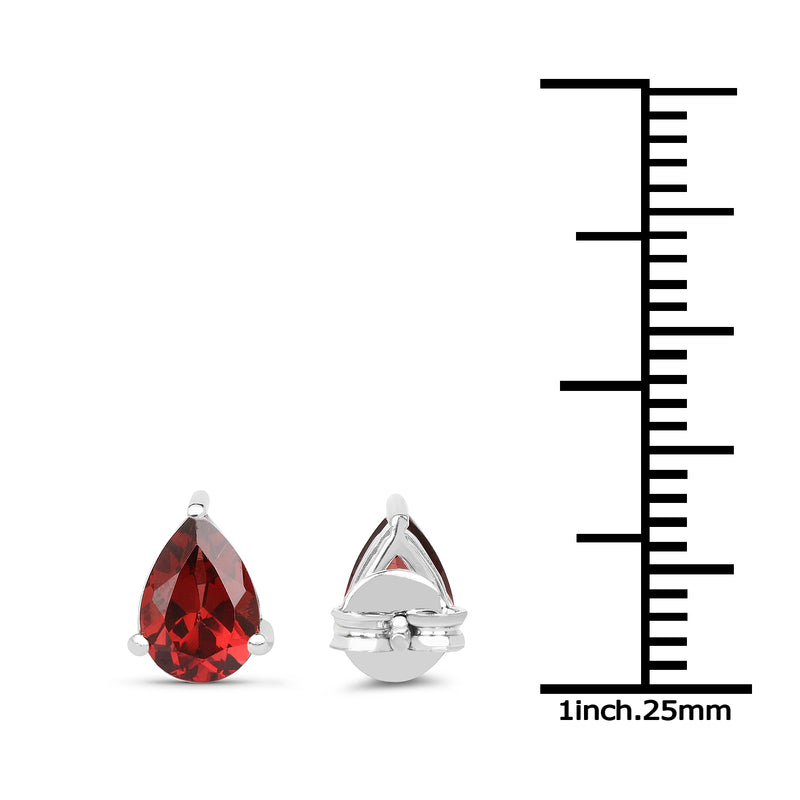 1.68 Carat Genuine Garnet .925 Sterling Silver Earrings