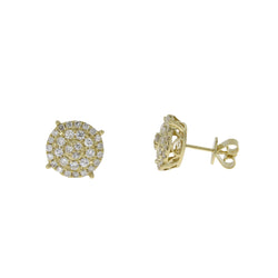 Natural .90ct Diamond Earrings 14KT Yellow Gold