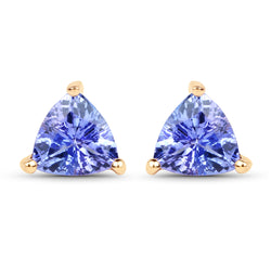 1.22 Carat Genuine Tanzanite 14K Yellow Gold Earrings