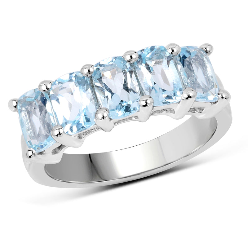 3.00 Carat Genuine Blue Topaz .925 Sterling Silver Ring