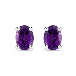 1.60 Carat Genuine Amethyst .925 Sterling Silver Earrings