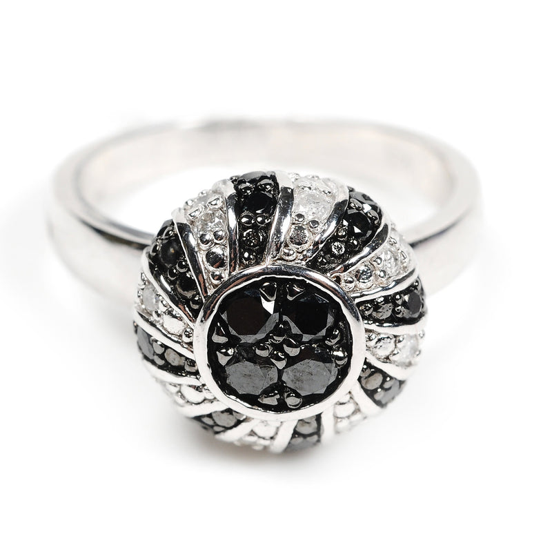 Pave Diamond 925 Sterling Silver Engagement Ring For