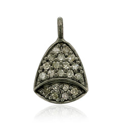 Bell Design Charm Pendant Mae Of Pave Diamond 925 Sterling Silver Jewelry