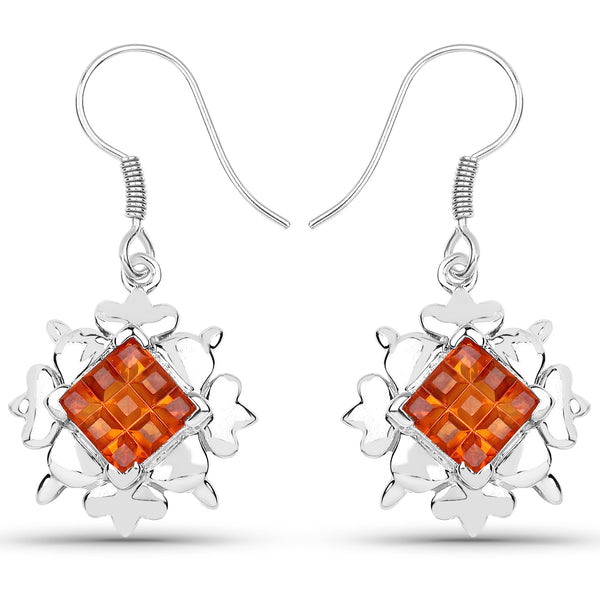 5.00 Carat Genuine Citrine .925 Sterling Silver Earrings