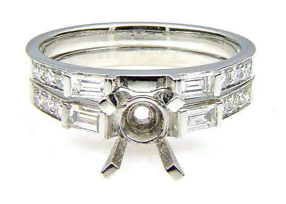 .71ct Diamond Semi Mount Engagement Ring .950 Platinum