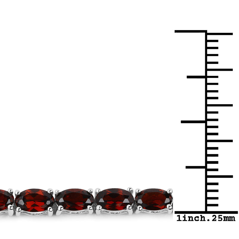 10.08 Carat Genuine Garnet .925 Sterling Silver Bracelet