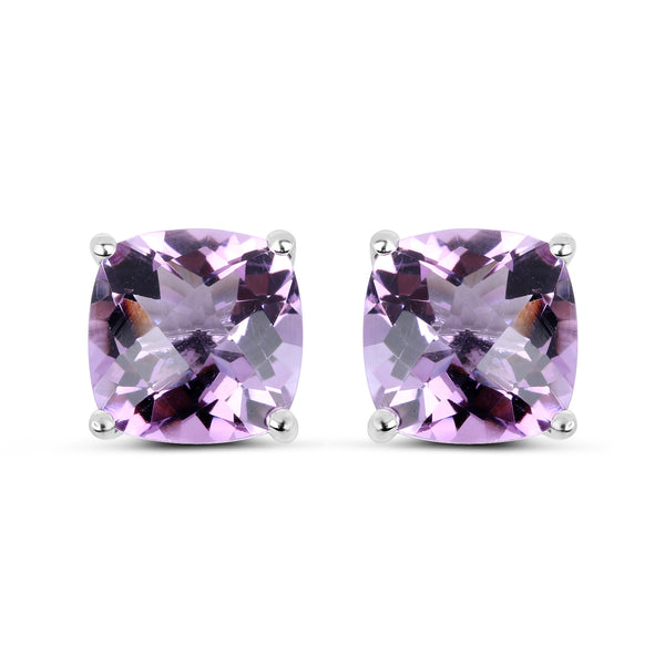 7.16 Carat Genuine Pink Amethyst Sterling Silver Earrings