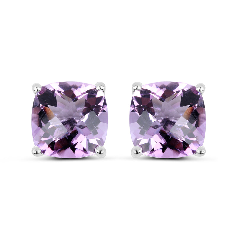 7.16 Carat Genuine Pink Amethyst Sterling Silver Earrings