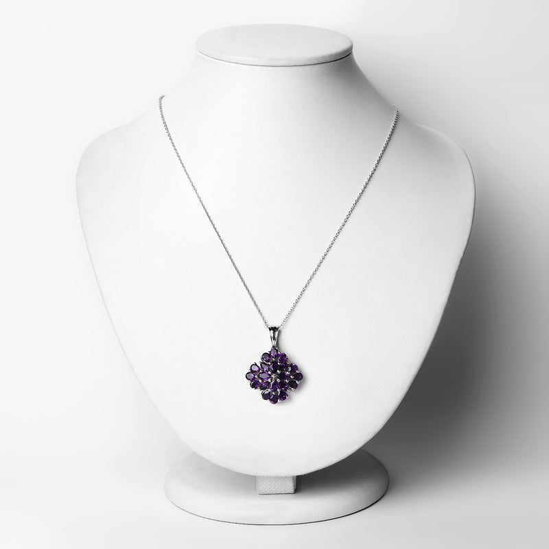 3.16 Carat Genuine Amethyst .925 Sterling Silver Pendant