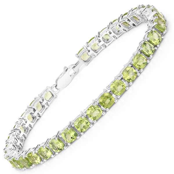 17.60 Carat Genuine Peridot .925 Sterling Silver Bracelet