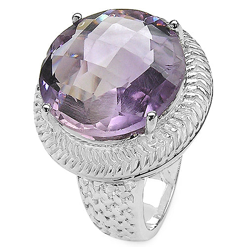 10.22 Carat Genuine Amethyst .925 Sterling Silver Ring