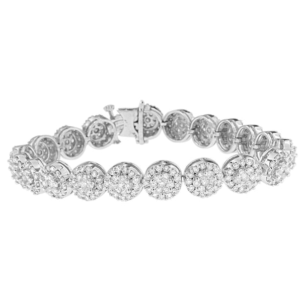 14K White Gold 9 1/2ct. TDW Round-cut Diamond Bracelet (H-ISI2-I1)