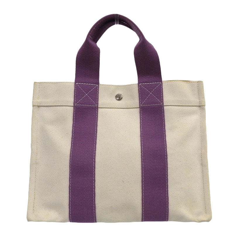 Hermes Womens Cotton Tote Bag PurpleWhite