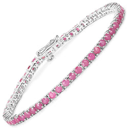 7.15 Carat Genuine Johnson Ruby .925 Sterling Silver Bracelet