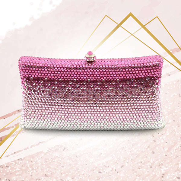 XIYUAN BRAND hot pink Bridesmaid Clutch wallet Women Evening bags Ladies Crystal Day Clutches Wedding Purse Party Banquet bag
