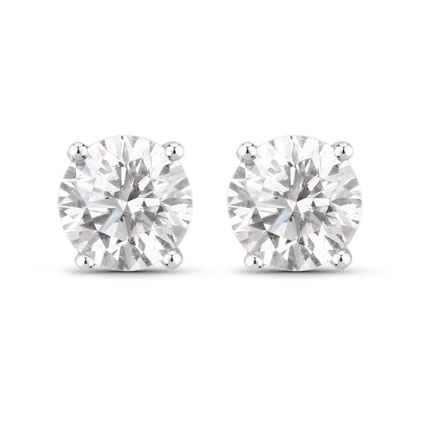 0.51 Carat Genuine White Diamond 14K White Gold Earrings