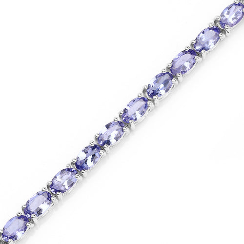 8.75 Carat Genuine Tanzanite .925 Sterling Silver Bracelet