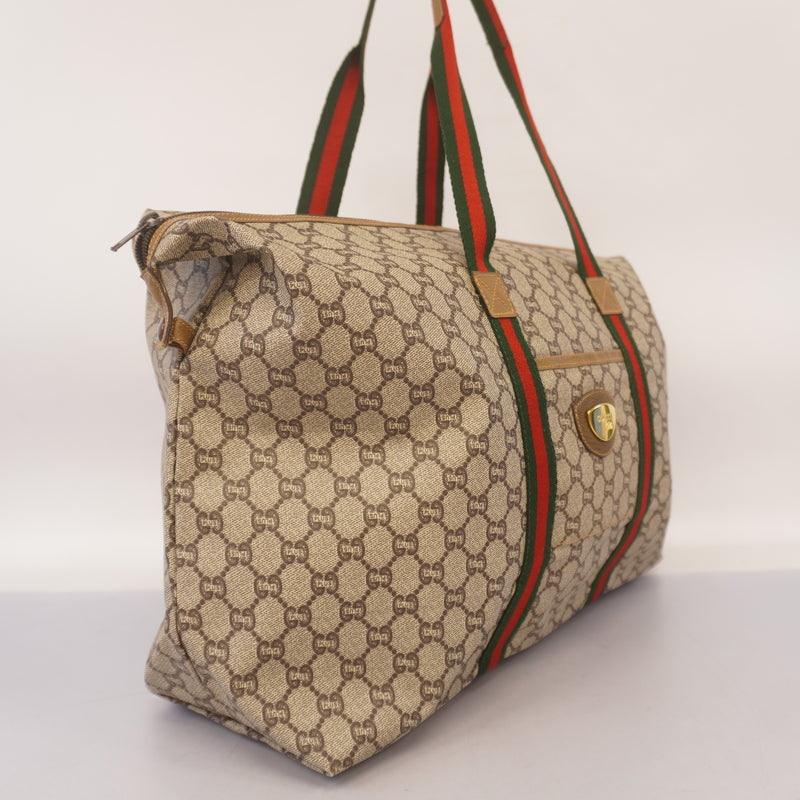 Auth Gucci Sherry Line Tote Bag WomenMenUnisex GG Plus Tote Bag Beige